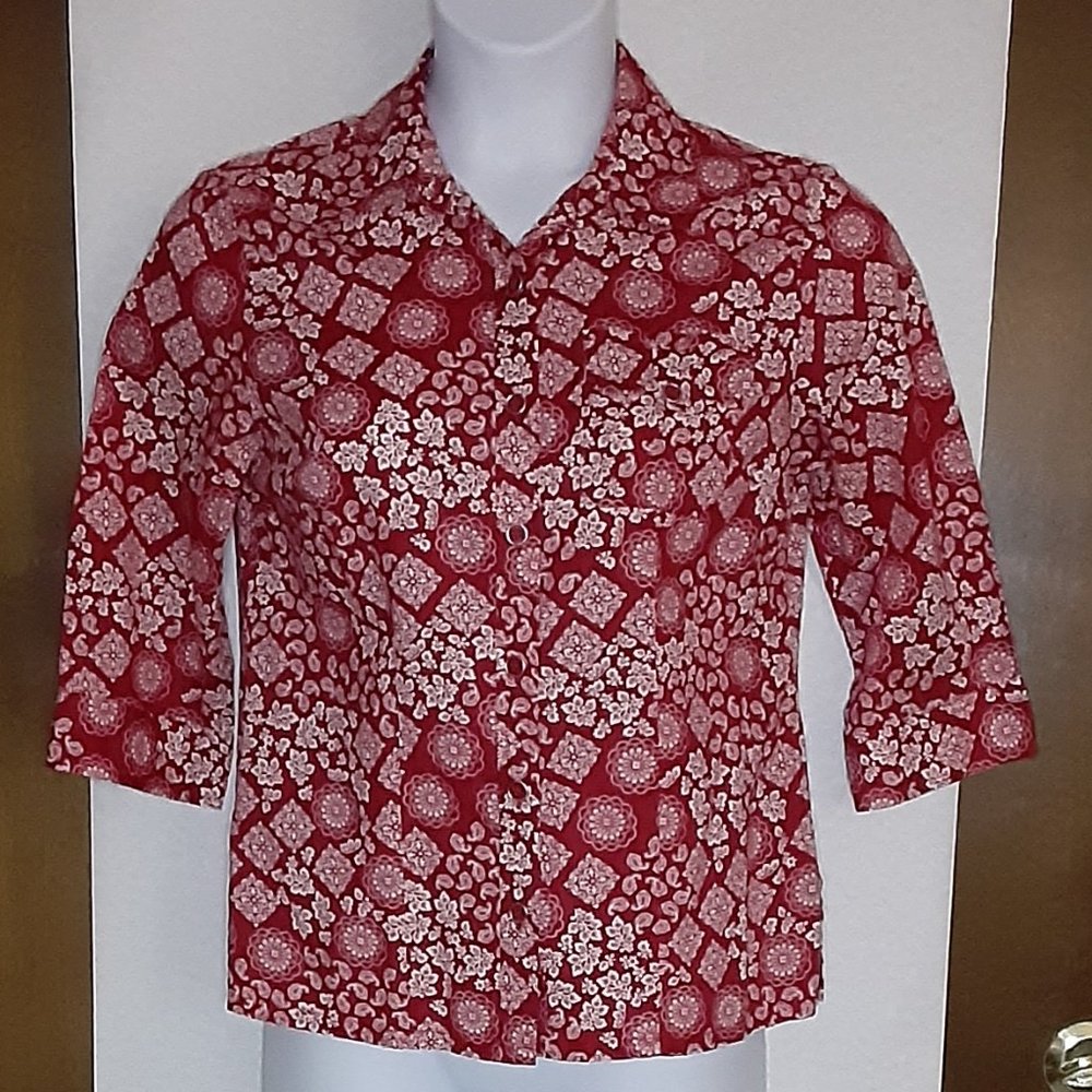 KAREN SCOTT 3/4 SLEEVE TOP/ PM